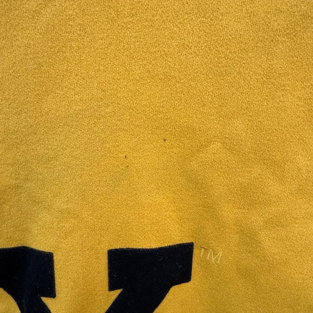 Vintage Collegiate Traditions Army Wool Blanket‎ Yellow Black USA Made 90's